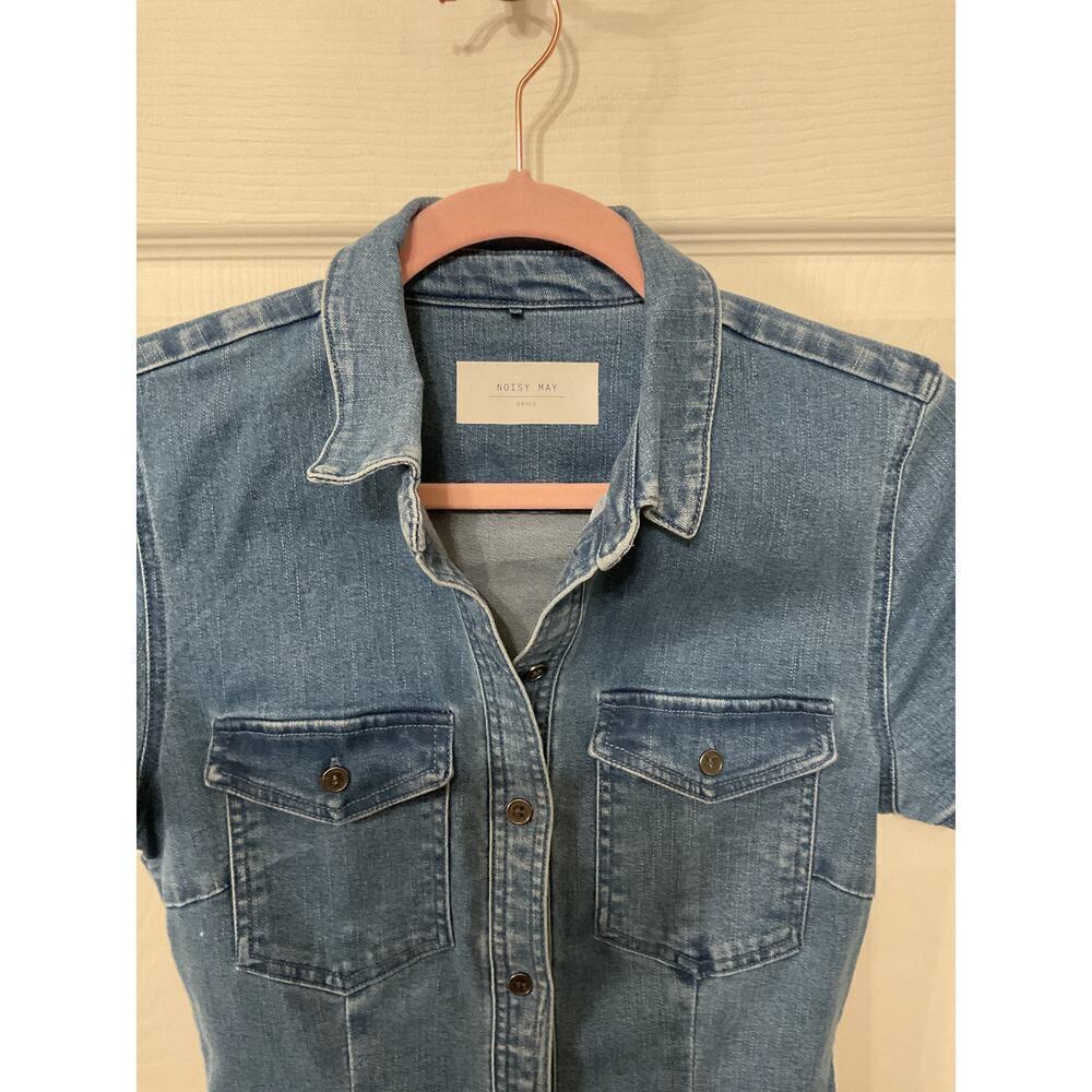 ASOS Noisy May Shirt Dress Joy in Blue Denim, S - Picture 3 of 6